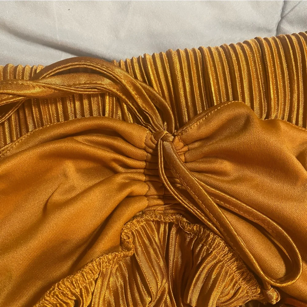 Elegant Copper Pleated Dress - Picture 7 of 7